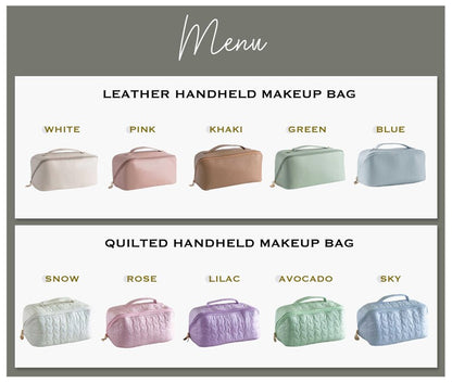 Monogram Embroidered Toiletry Bag, Mothers Day Gift, Large Vegan Leather Makeup Organizer, Personalized Bridesmaid Proposal Gift [T]