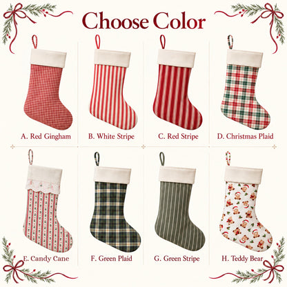 Personalized Christmas Stocking: With Name Embroidery, Bow, Ruffle Cuff, and Lace Options